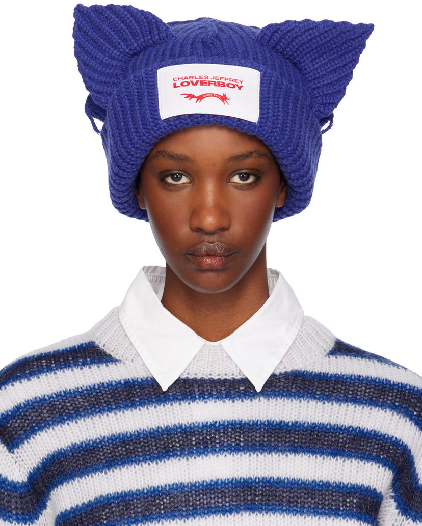 Kulicha Charles Jeffrey Loverboy Blue Chunky Ears Beanie Modrá | 41130101