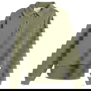 Long Sleeve Polo Sweatshirt with Layered Hem