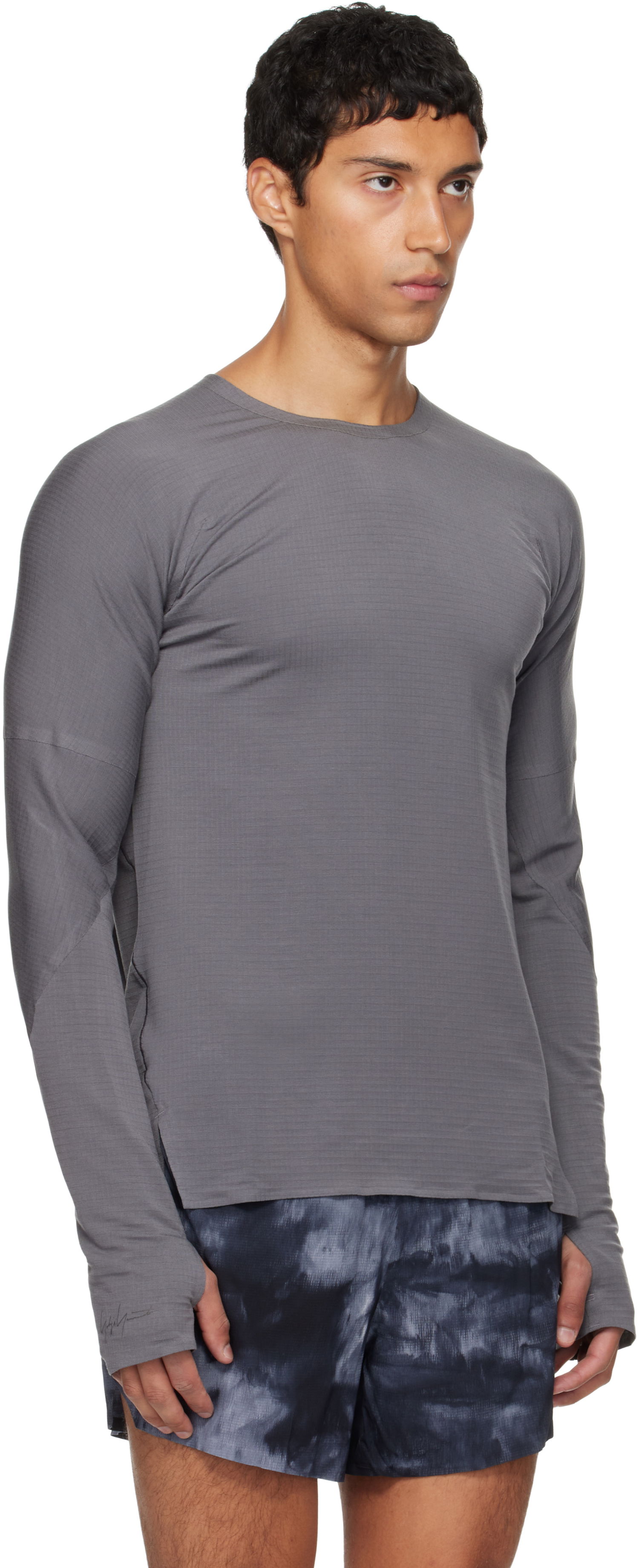 Tričko Y-3 Y-3 Running Long Sleeve T-Shirt Šedá | KB2331, 1