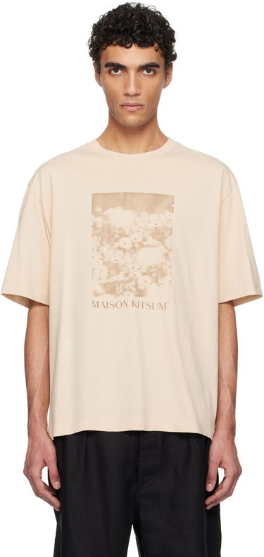 Tričko MAISON KITSUNÉ Maison Kitsuné Daisy Field Oversize T-Shirt Béžová | OM00114KJ7016, 0