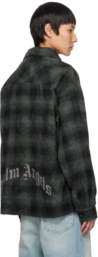 Košeľa Palm Angels Palm Angels Check Overshirt Zelené | PMGE043S25FAB0025603, 2