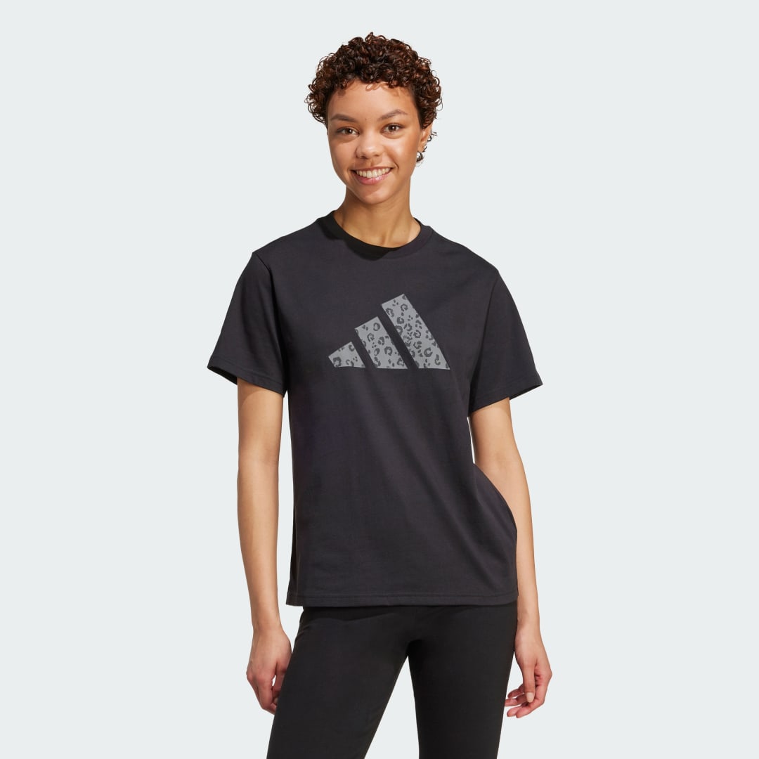 Tričko adidas Performance Animal Print Graphic T-Shirt Čierna | JV8536, 0