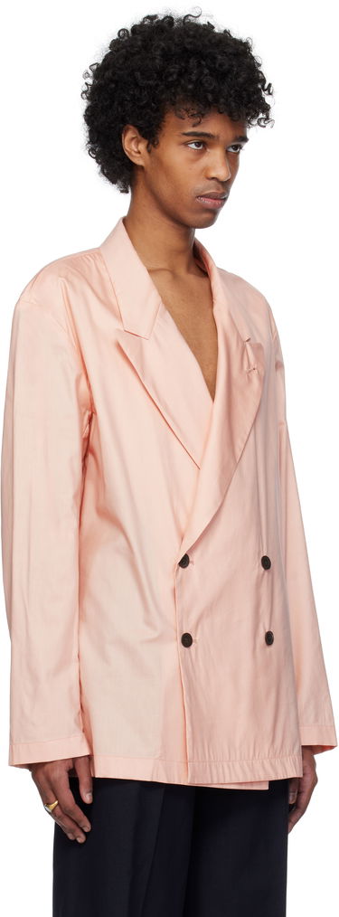 Bunda Dries Van Noten Dries Van Noten Sateen Double-Breasted Blazer Ružová | 251-020717-1526, 1
