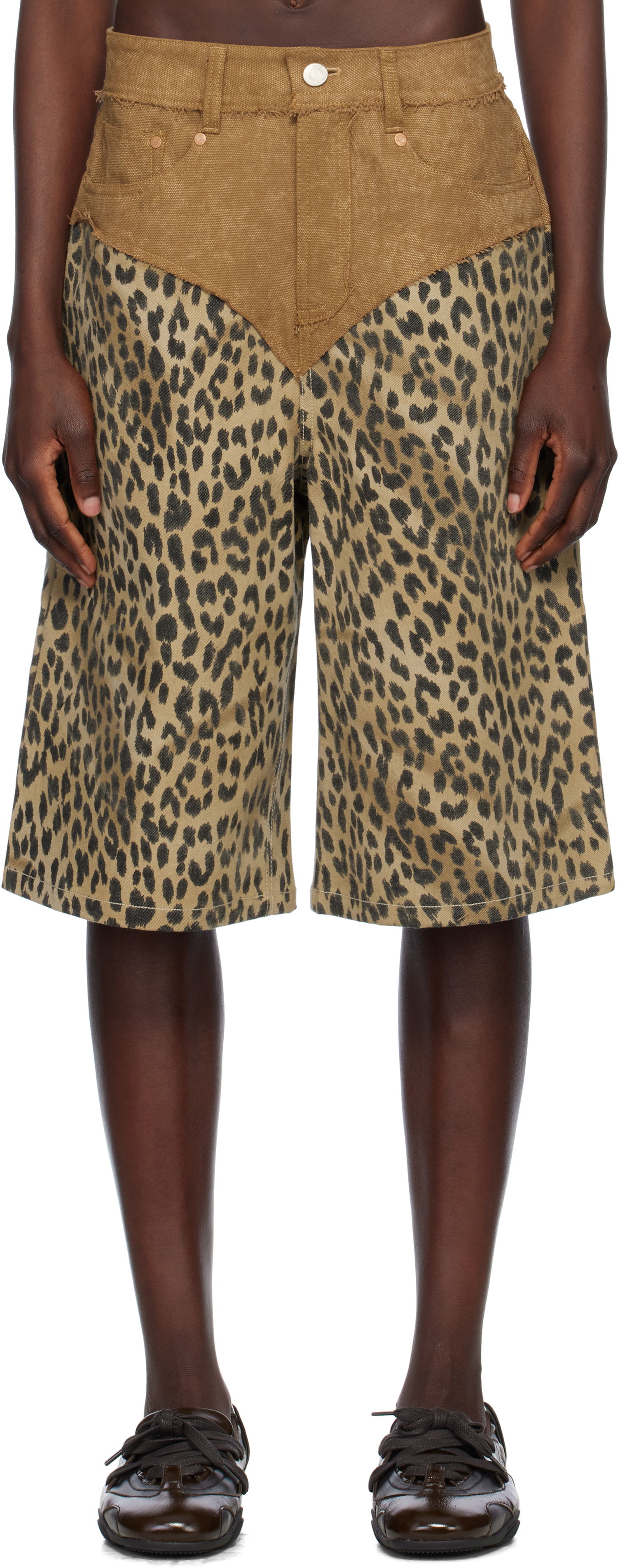 Šortky Andersson Bell Oxford Combo Leopard Shorts Béžová | apa821w, 0