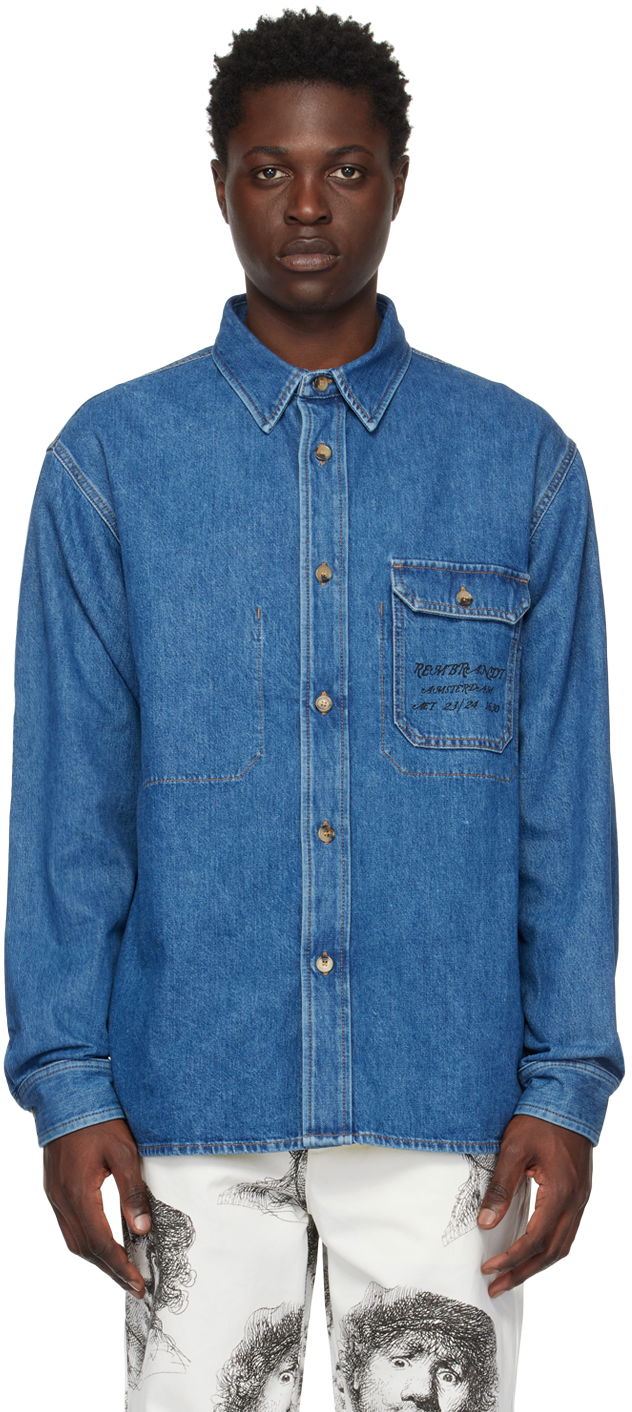 Bunda JW Anderson Blue Printed Denim Jacket Modrá | SH0231-PG1240, 0