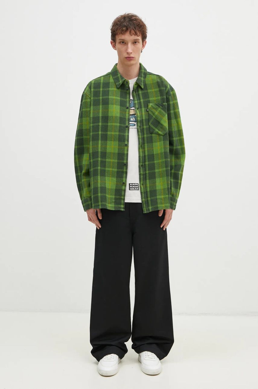 Wood Wood Day Heavy Flannel Shirt Relaxed Fit