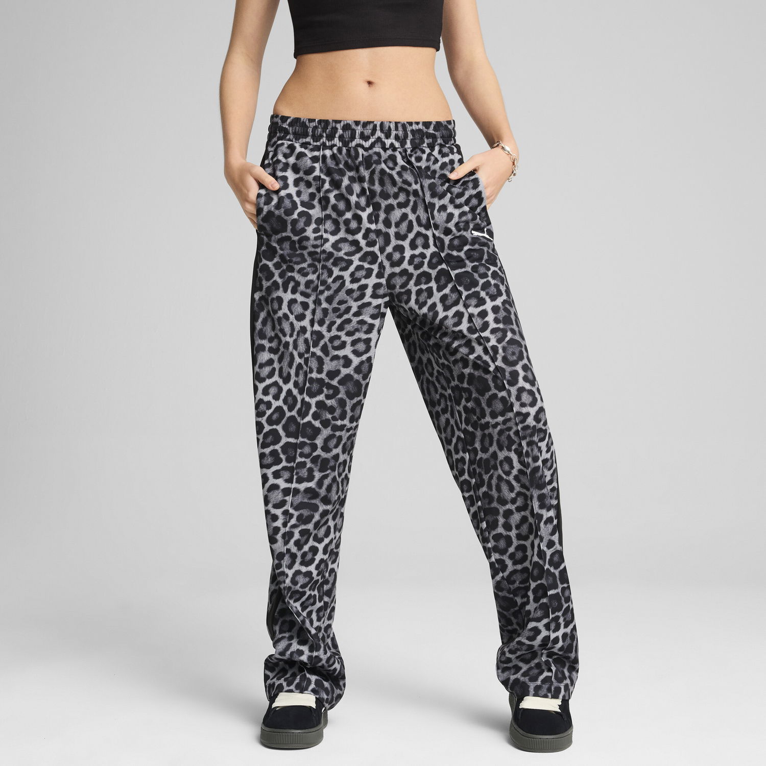 Tepláky Puma T7 Leo Luxe All-Over Print Straight-Leg Pants Šedá | 632343_01, 0