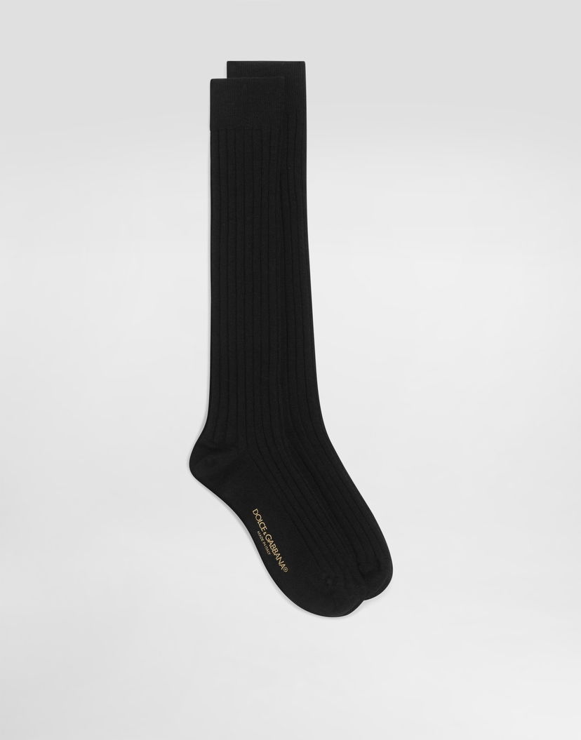 Ponožky Dolce & Gabbana Ribbed Socks Čierna | FXP06TJGMGMN0000