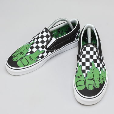 Tenisky a topánky Vans Classic Slip-On Marvel hulk / Checkerboard Čierna | VA38F7U44, 2