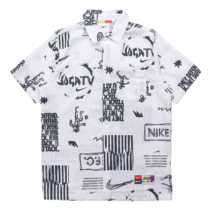 Košeľa Nike Woven Soccer Athleisure Graphic Print Shirt Biela | DA1474-100