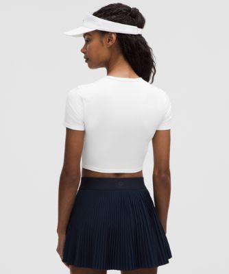 Crop Top lululemon Cropped T-Shirt Slim Fit with Built-in Bra Medium Support B/C Cups L Biela | prod11871026, 9