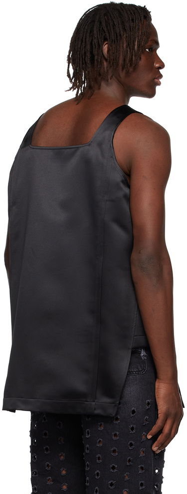 Tielko We11done We11done Zip-Front Satin Tank Top Čierna | WD-BL1-22-129-M-BK, 2