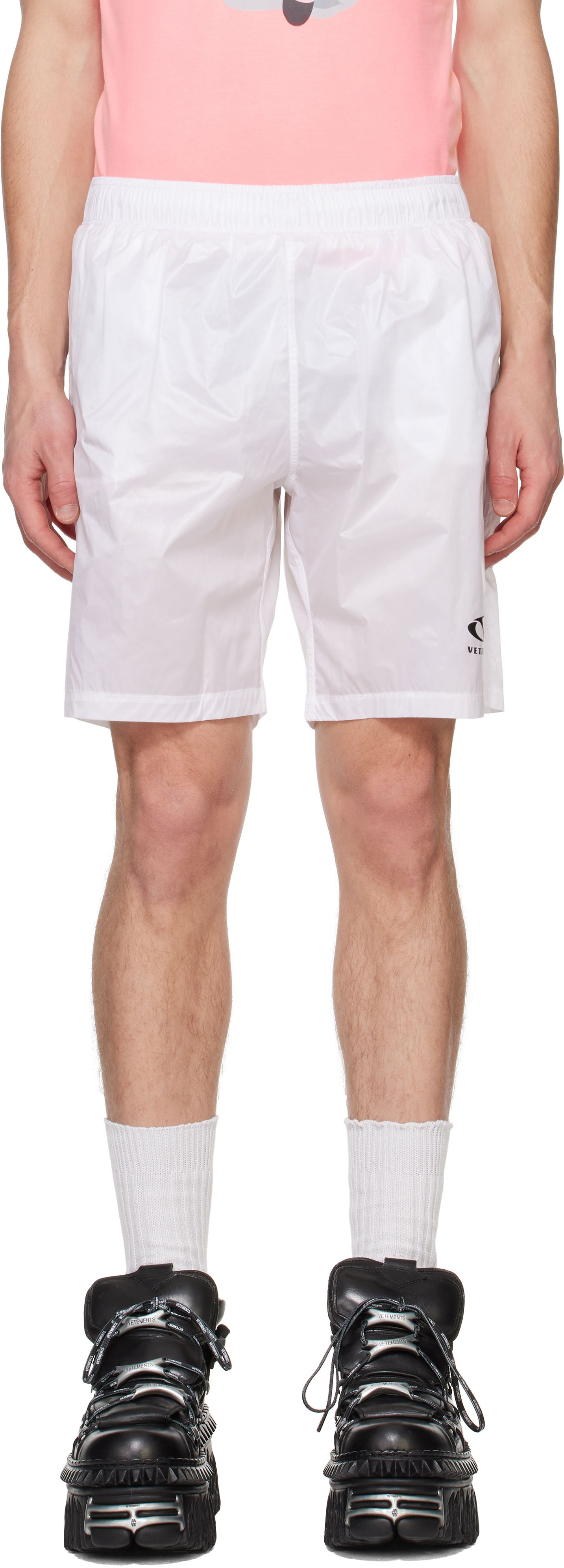 Šortky VETEMENTS Vetements Oval Logo Swim Shorts Biela | MA66SW100W, 0