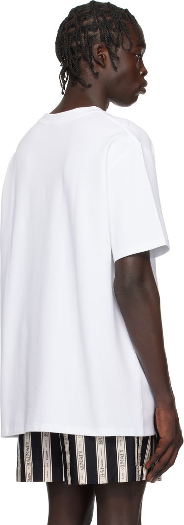 Tričko Balmain 'PB' Embroidered T-Shirt Biela | EH1EG010BC87, 2