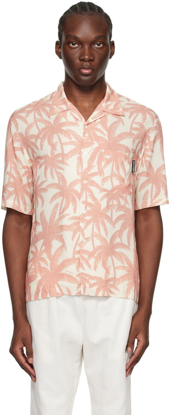 Košeľa Palm Angels Palms Allover Shirt Béžová | PMGG005R24FAB0010330, 0