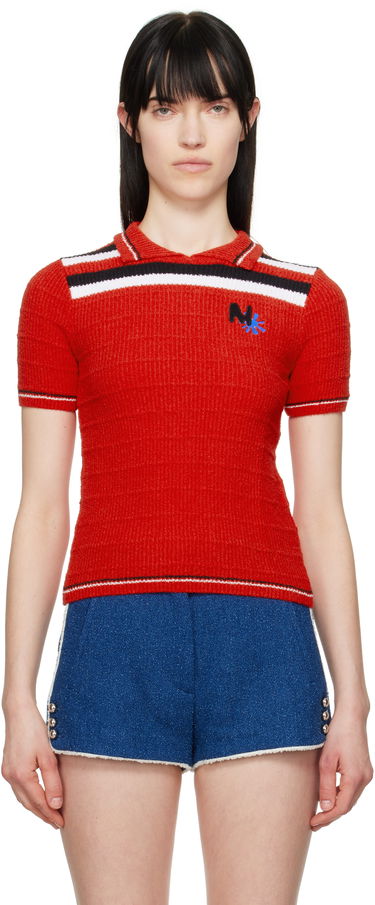 Polo tričko MSGM MSGM Embroidered Logo Polo Červená | 3841MDM202 257289, 0