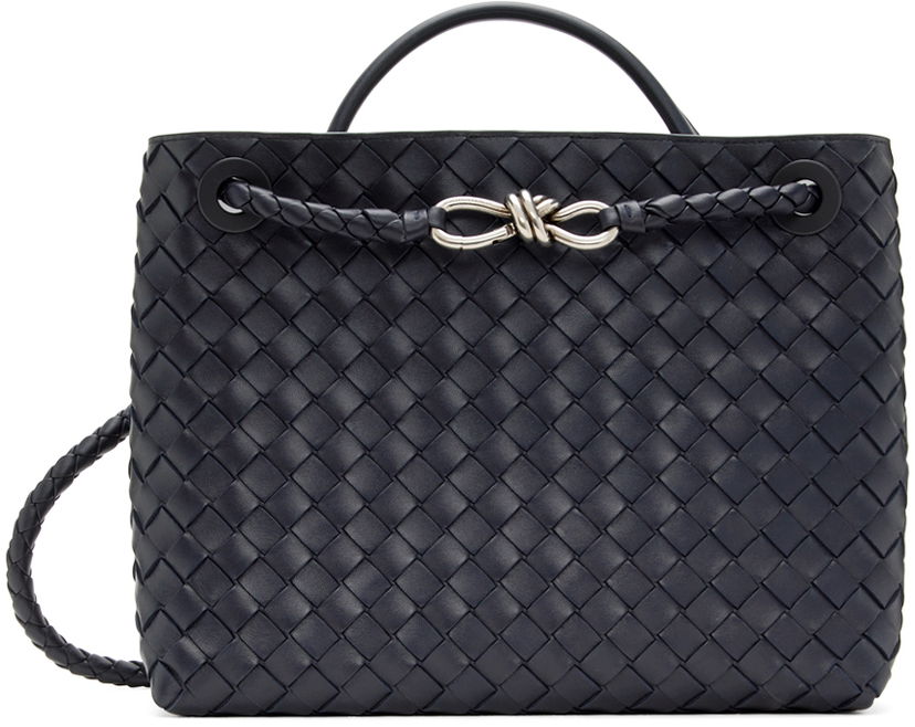 Kabelka Bottega Veneta Navy Medium Andiamo Bag Čierna | 766016 VCPP1