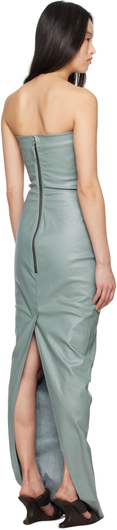 Šaty Rick Owens Rick Owens Hollywood Bustier Denim Gown Zelené | RP01E7524 SCT, 2