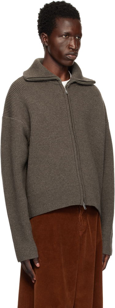 Sveter Studio Nicholson Studio Nicholson Sandos Knit Zip-Up Jacket Béžová | SANDOS SNM - 1291, 4