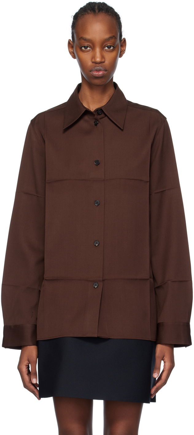 Košeľa Jil Sander Spread Collar Shirt Hnedá | J04DL0004_J40003, 0