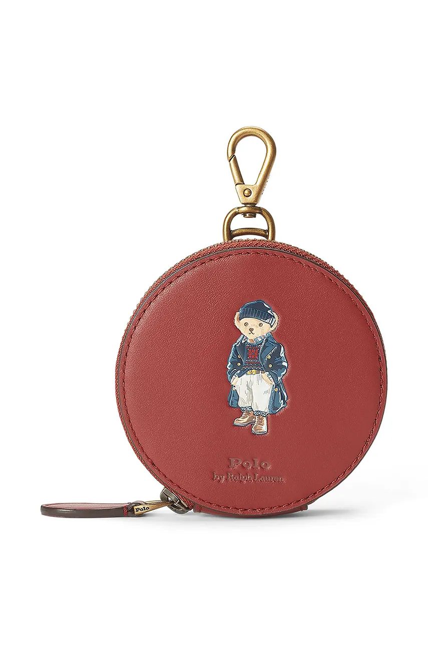 Peňaženka Polo by Ralph Lauren Round Leather Keychain Wallet Červená | 427952662, 0