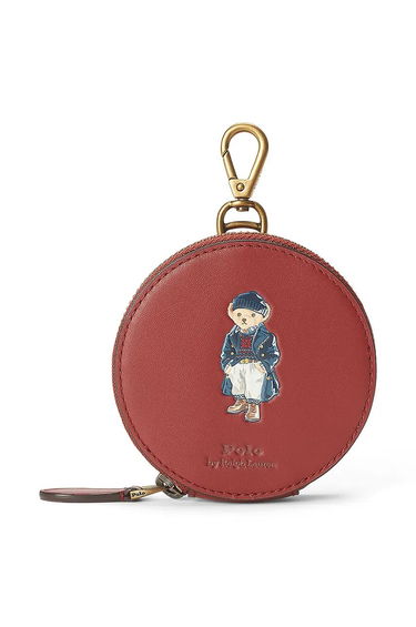 Peňaženka Polo by Ralph Lauren Round Leather Keychain Wallet Červená | 427952662, 0