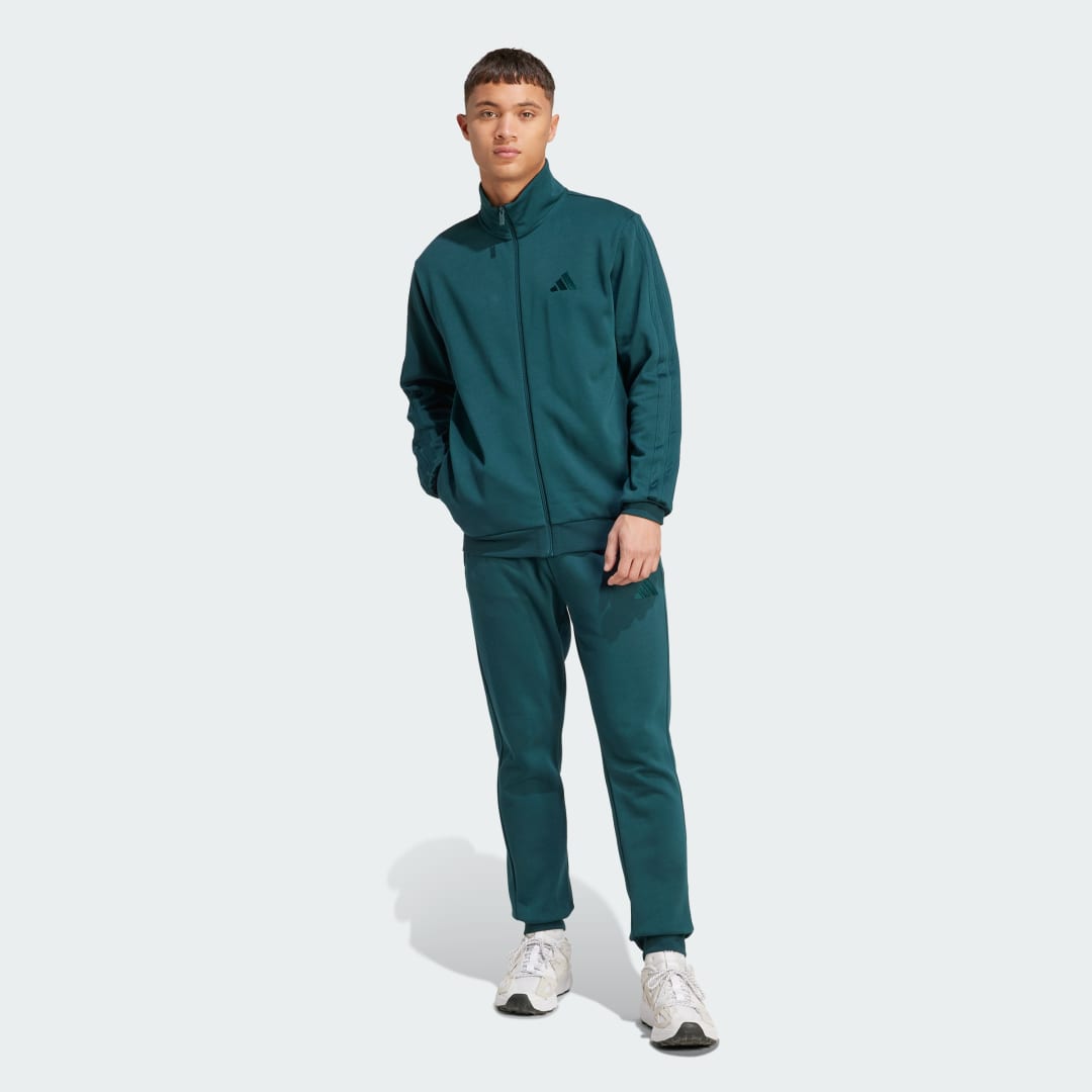 Súprava adidas Performance Sportswear Basic 3-Stripes Fleece Tracksuit Zelené | JX5546, 0
