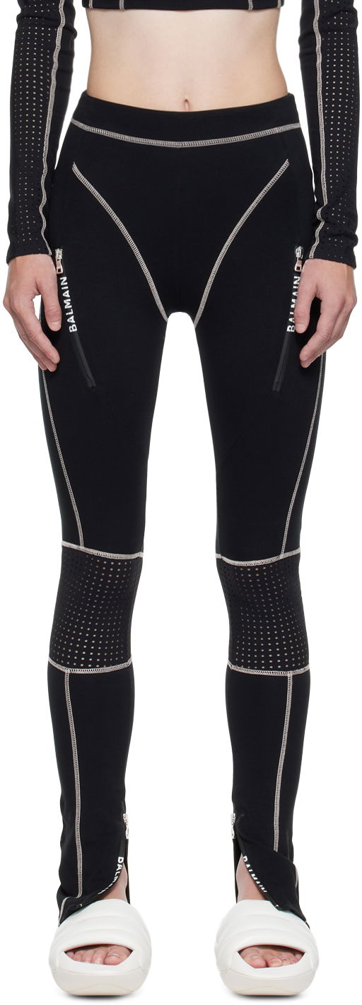 Legíny Balmain Balmain Contrast Stitch Leggings Čierna | YF1PD034JD58, 0