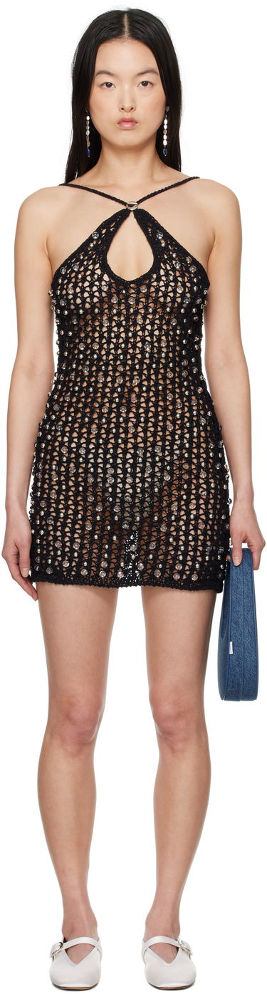 Šaty Coperni Coperni Beaded Knit Mini Dress Čierna | COPML130Y3013, 0