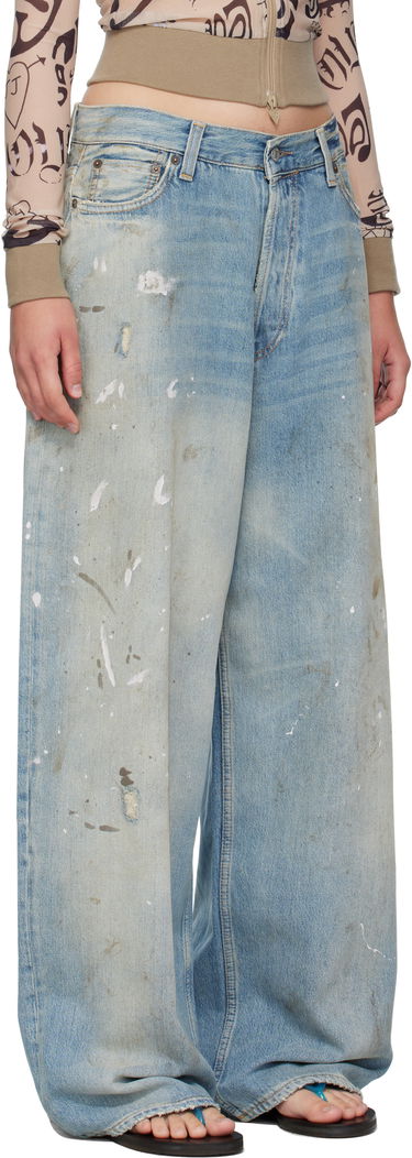 Džínsy Acne Studios Acne Studios U Paint Splatter Jeans Modrá | C00091-, 1