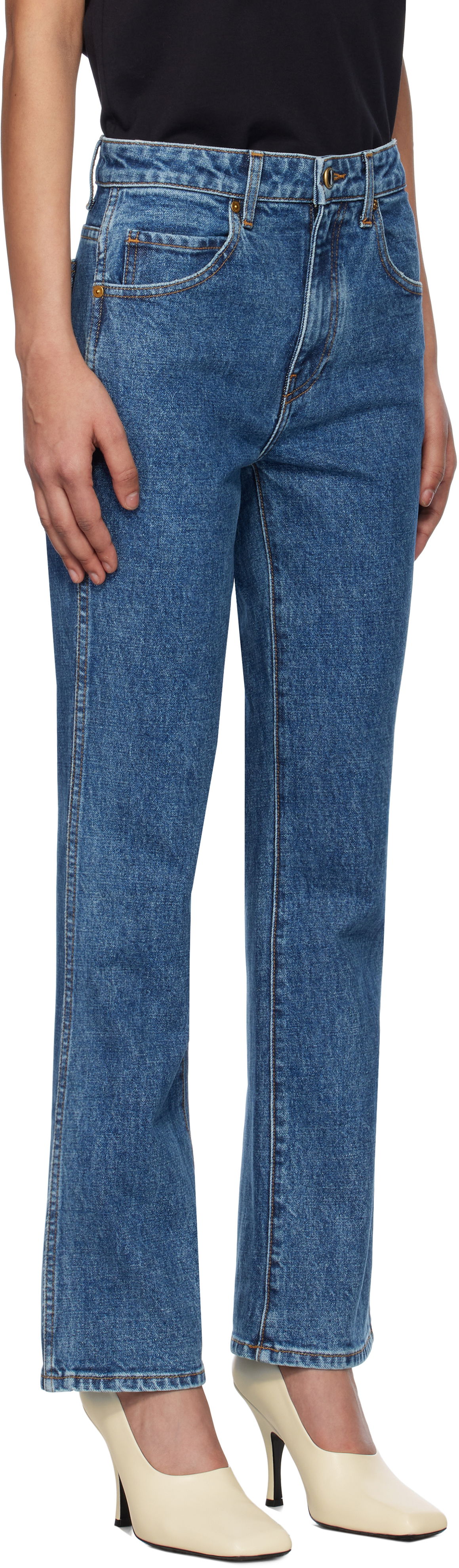 Džínsy Khaite Khaite Vivian Straight Leg Jeans Modrá | 1033916009, 1