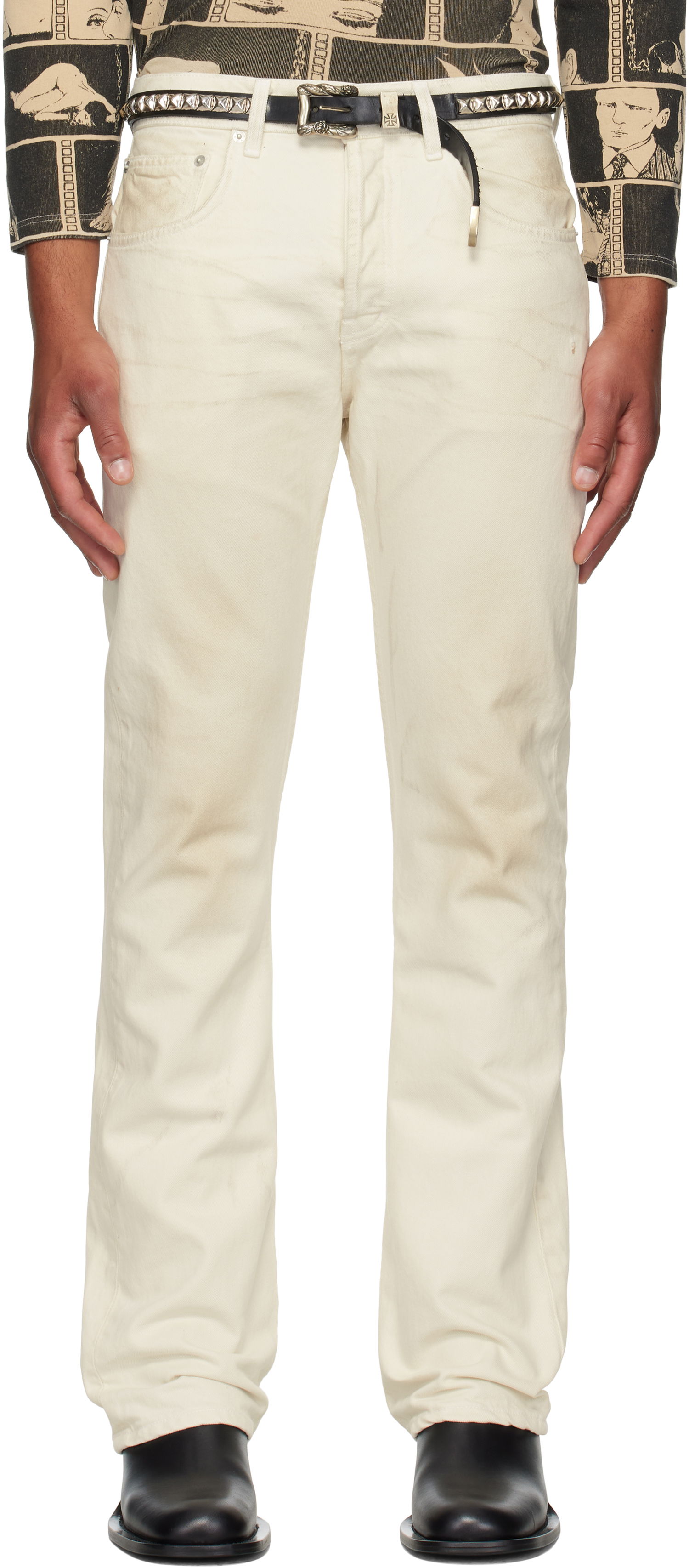 Džínsy Enfants Riches Déprimés Enfants Riches Déprimés Classic Flare Leg Jeans Biela | 050-401, 0