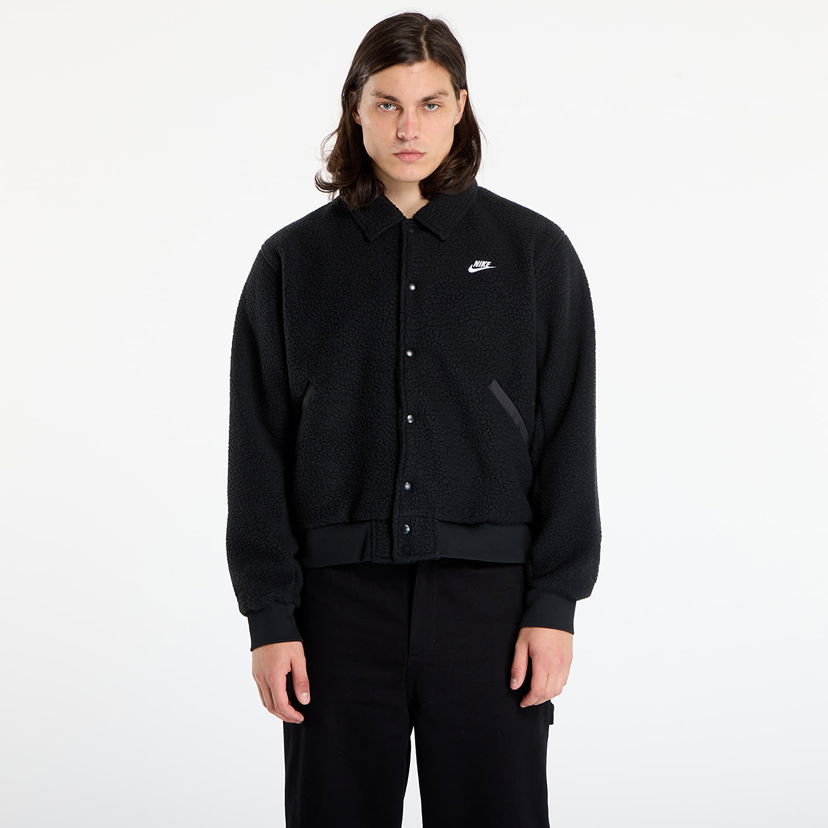 Bunda Nike Sportswear Club High-Pile Fleece Coaches Jacket Čierna | HV1429-010
