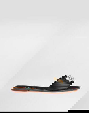 Doplnky Dolce & Gabbana Dolce & Gabbana Calfskin Flat Slides With DG Logo Čierna | CQ0619AW57680999, 0