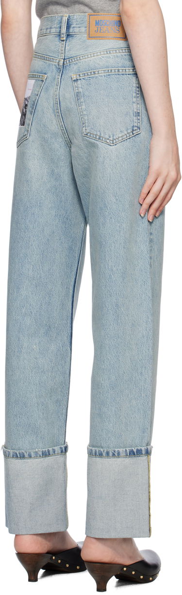 Džínsy Moschino Moschino Wide Leg Cuffed Jeans Modrá | 251K10313, 2