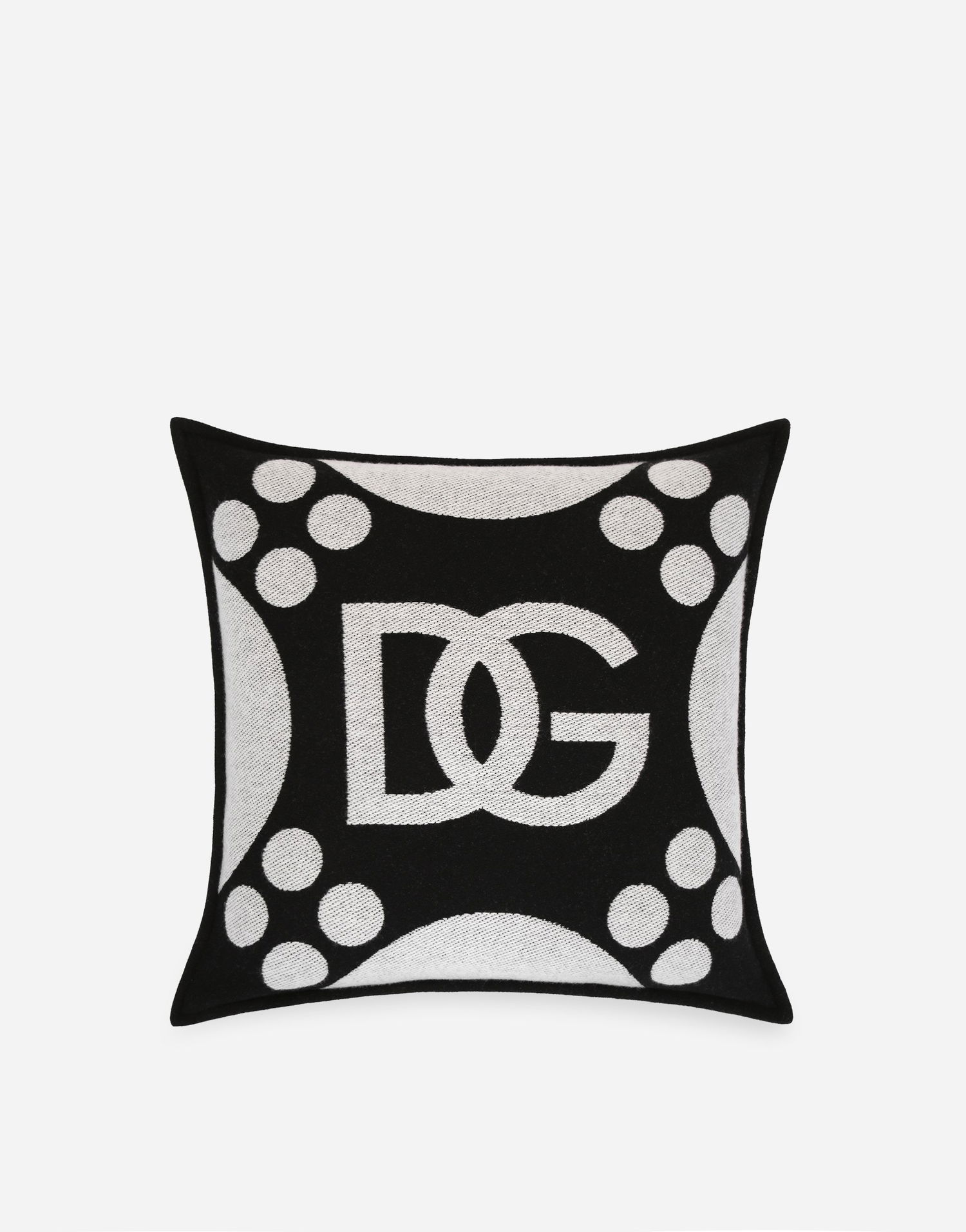 Home decor Dolce & Gabbana Dolce & Gabbana DG Logo Wool Jacquard Cushion Medium Čierna | TCE008TCAN2U0010, 0