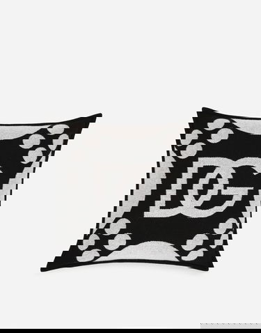 Home decor Dolce & Gabbana Dolce & Gabbana DG Logo Wool Jacquard Cushion Medium Čierna | TCE008TCAN2U0010, 0