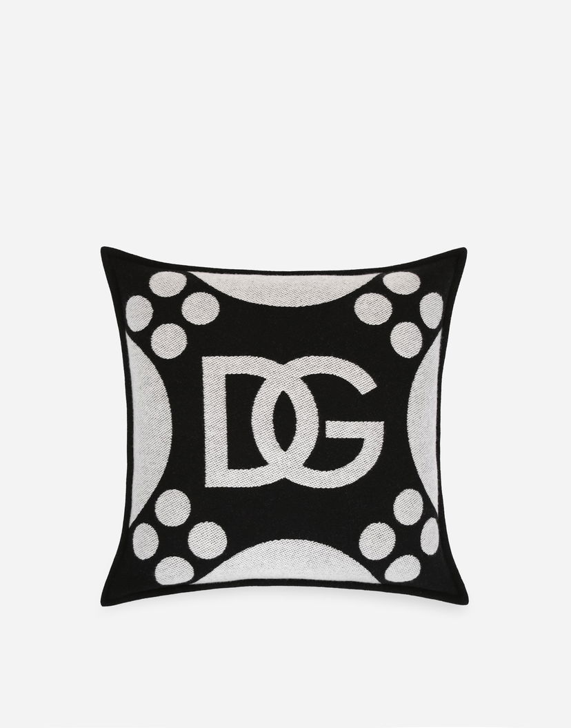 Home decor Dolce & Gabbana Dolce & Gabbana DG Logo Wool Jacquard Cushion Medium Biela | TCE008TCAN2U0010