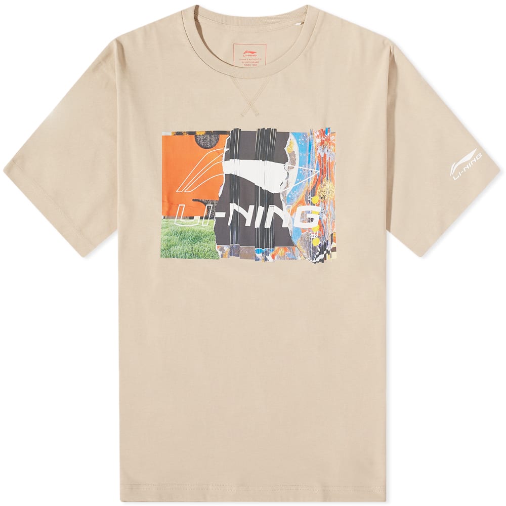 Tričko Li-Ning Box Logo Tee Béžová | AHSR915-4K, 0