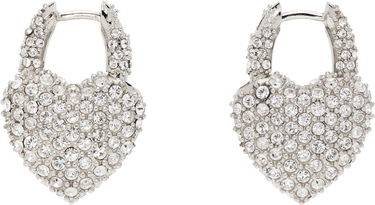 Náušnice Balenciaga Balenciaga Minnie Crystal Heart Hoop Earrings Metalická | 811879 TZ63S, 0