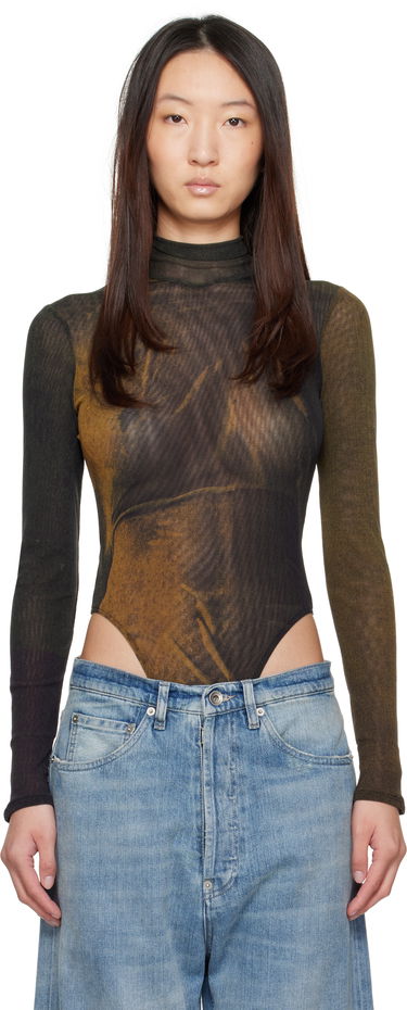 Body Jean Paul Gaultier Jean Paul Gaultier Printed High Neck Bodysuit Hnedá | 25/03-W-TO334-M004P-4812, 0