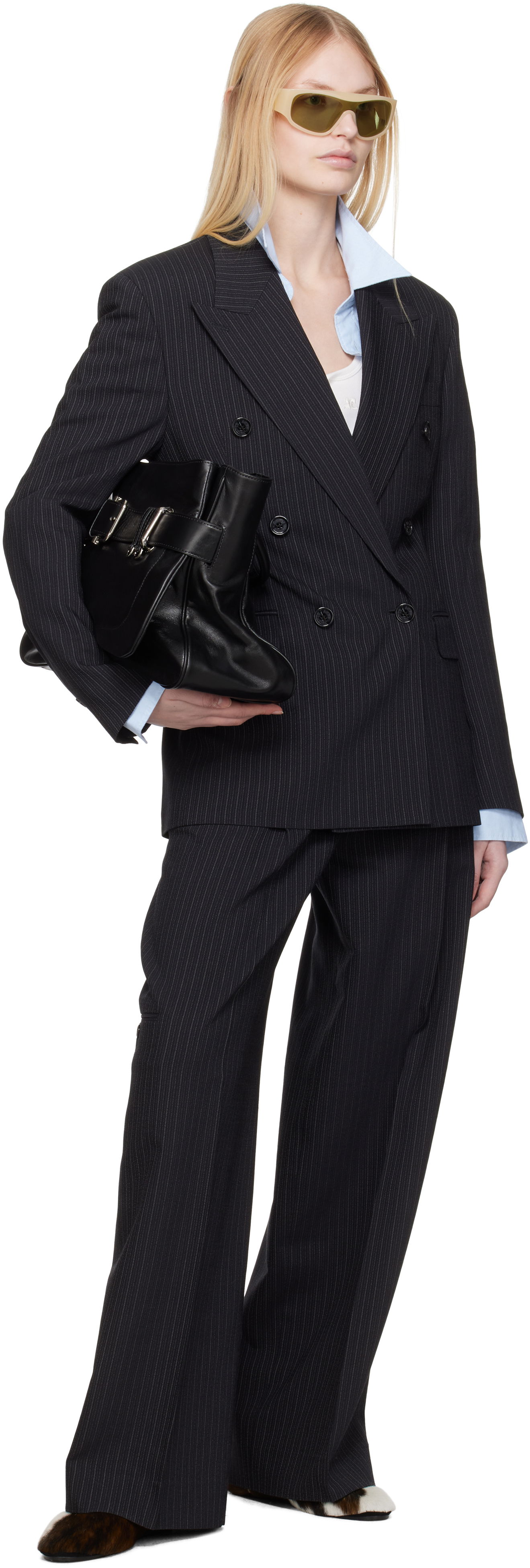 Acne Studios Double-Breasted Pinstripe Blazer