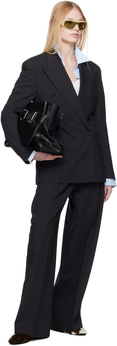 Bunda Acne Studios Acne Studios Double-Breasted Pinstripe Blazer Čierna | AH0300-, 3