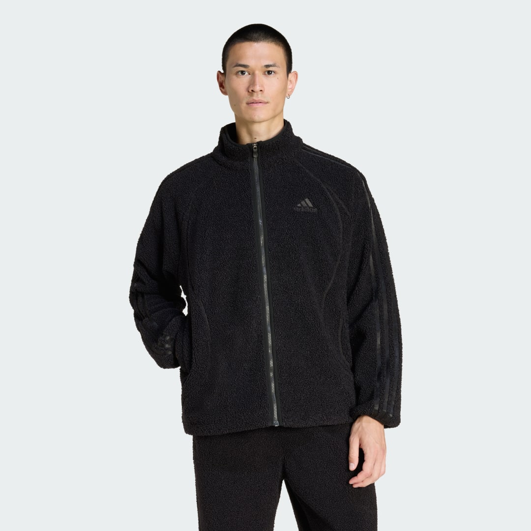 Bunda adidas Performance Teamgeist Borg Fleece Track Jacket Čierna | KR5189, 0