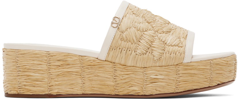 Tenisky a topánky Valentino Valentino Garavani Raffia Wedge Sandals Béžová | 4W2S0IR4JPK