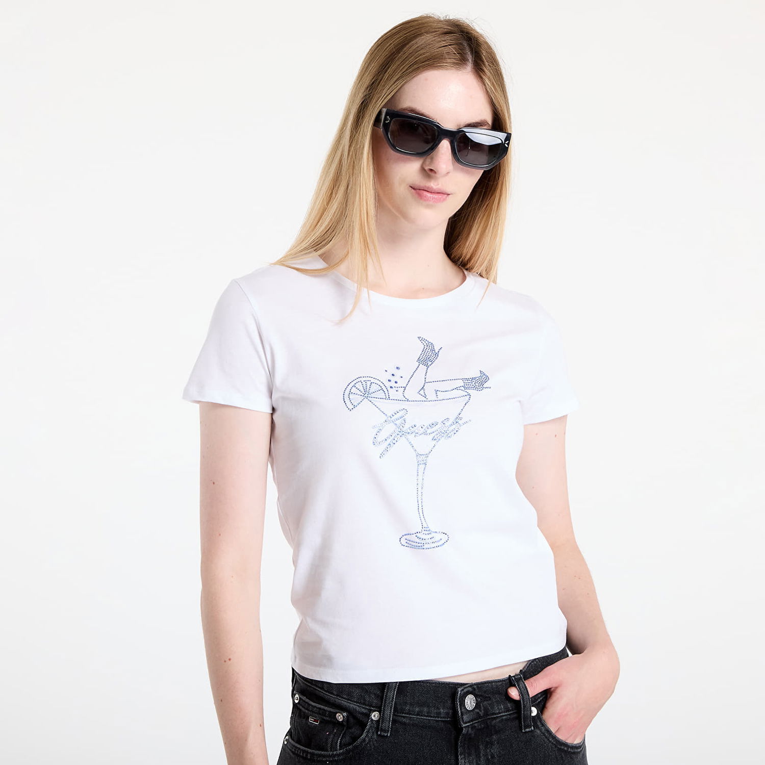 Tričko GUESS GUESS Tini Boots Bling Baby Tee Biela | W5YI31K9RM1-G011, 1