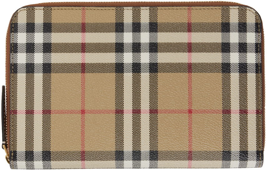 Peňaženka Burberry Check Travel Wallet Béžová | 8079711, 0