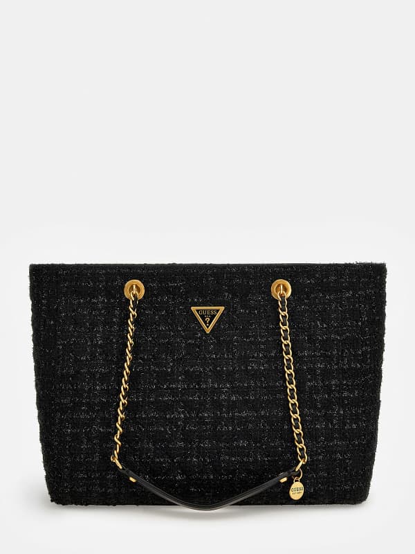 Kabelka GUESS Giully Tweed Shopper Čierna | HWTB8748230, 0