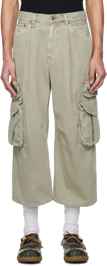 Cargo nohavice R13 R13 Cropped Multi Pocket Denim Cargo Pants Zelené | R13MD246-D292A, 0