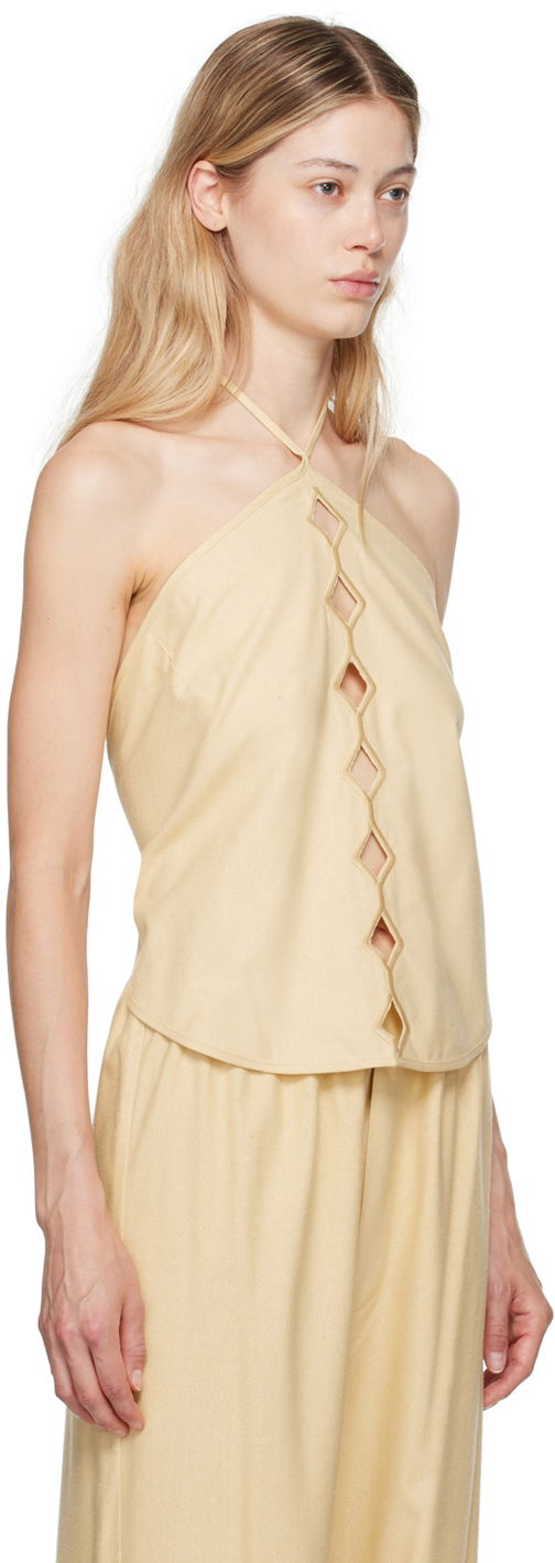 Tielko Baserange Baserange Cessa Ligo Halter Neck Tank Top Béžová | TOCEL-WS-AU24, 1